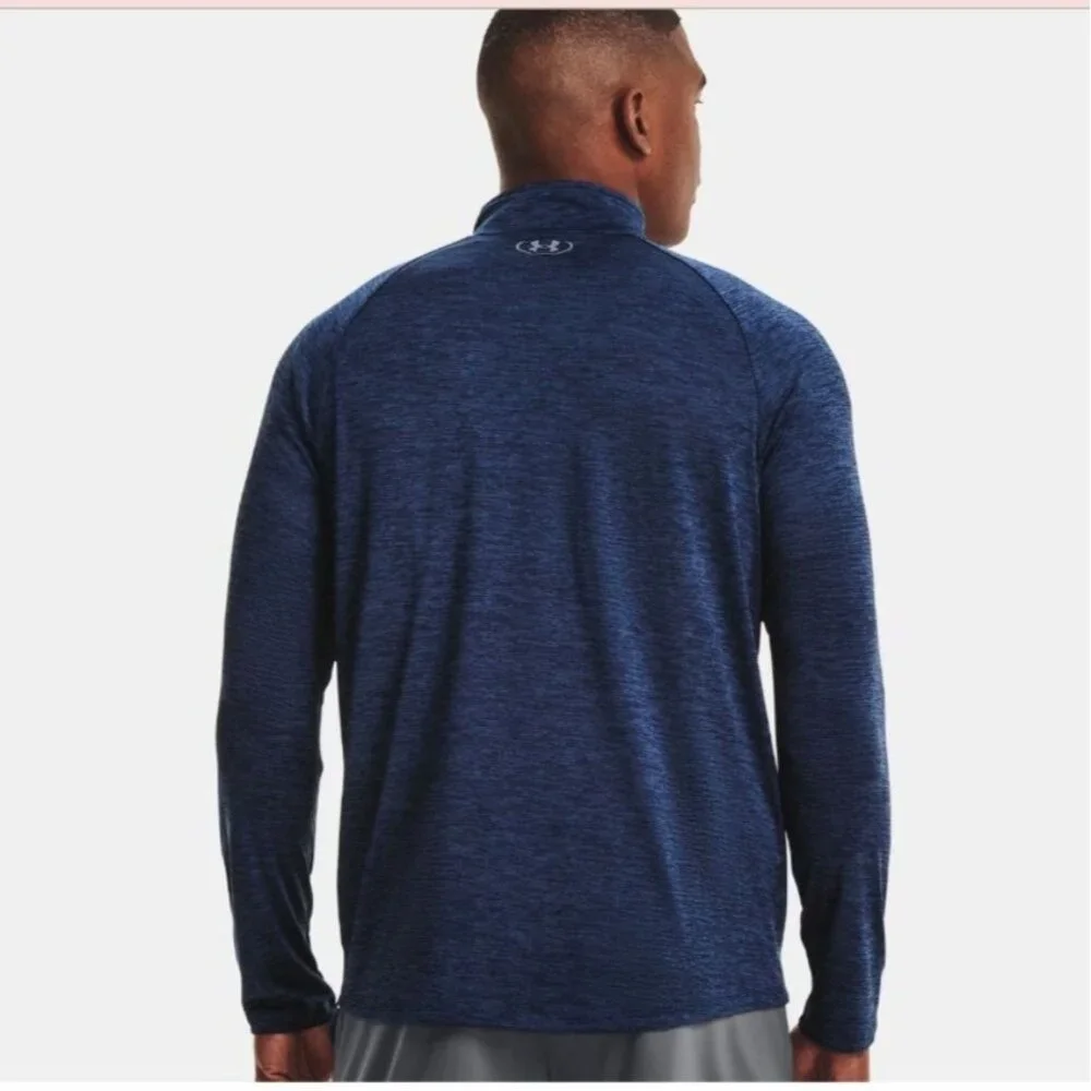 UNDER ARMOUR TECH 1/2 ZIP PULLOVER SWEATER LOOSE FIT MENS M HEATHER BLUE FLEECE